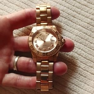 INVICTA Angel Rose Gold Tone Stainless Steel Watch w/Xtra links & pins